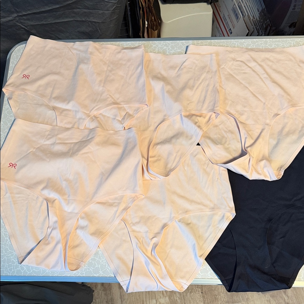 Ruby Ribbon High Waist Cozy Curves Brief 5 nude. 1 black NWOT